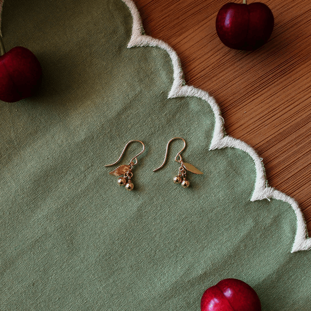 Boucles d'oreilles en gold filled - La récolte des cerises
