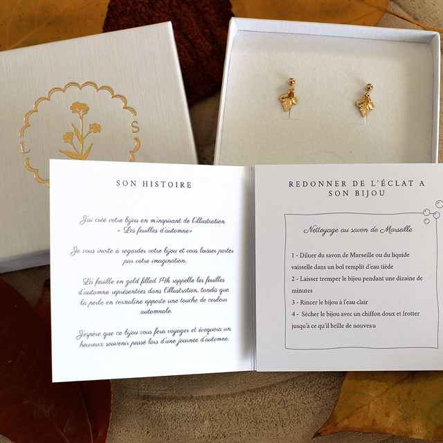 Boucles d'oreilles en gold filled - Les feuilles d'automne