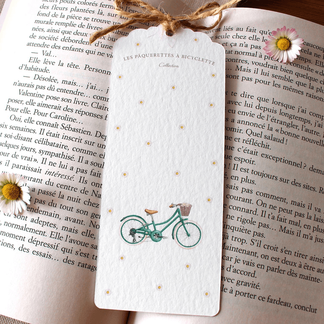 Marque-page - Les pâquerettes à bicyclette 