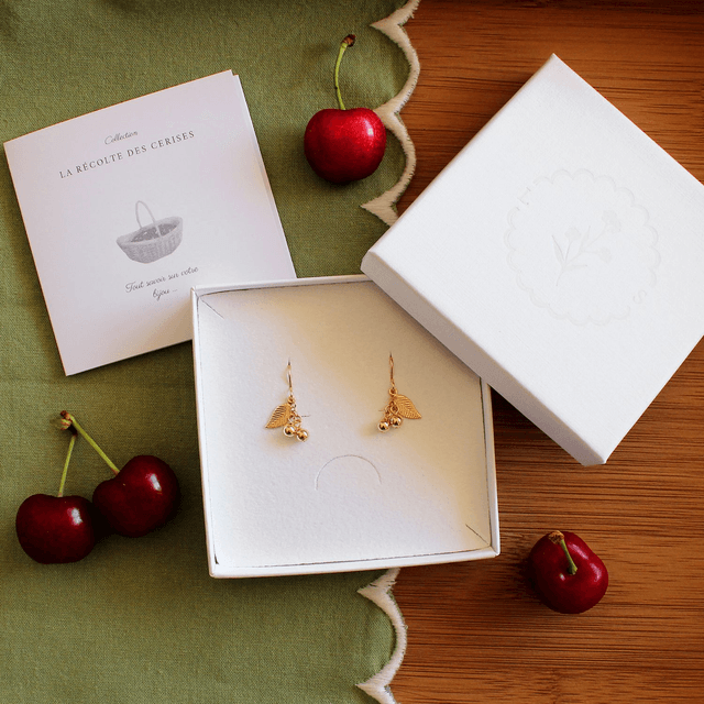 Boucles d'oreilles en gold filled - La récolte des cerises