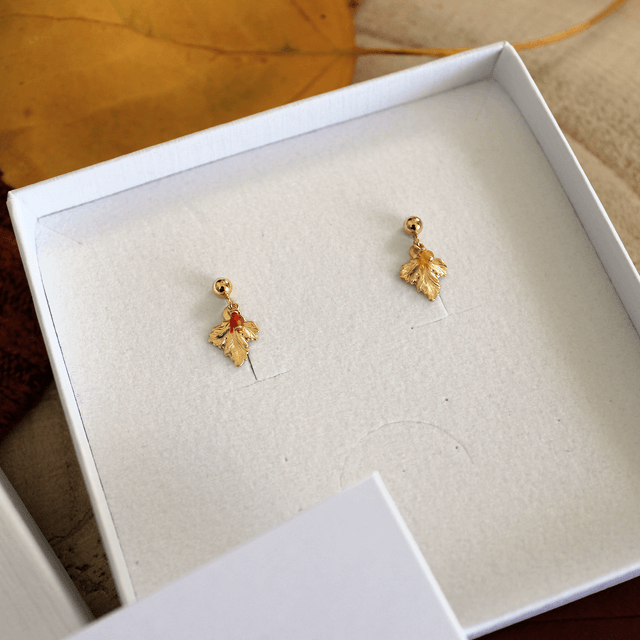 Boucles d'oreilles en gold filled - Les feuilles d'automne