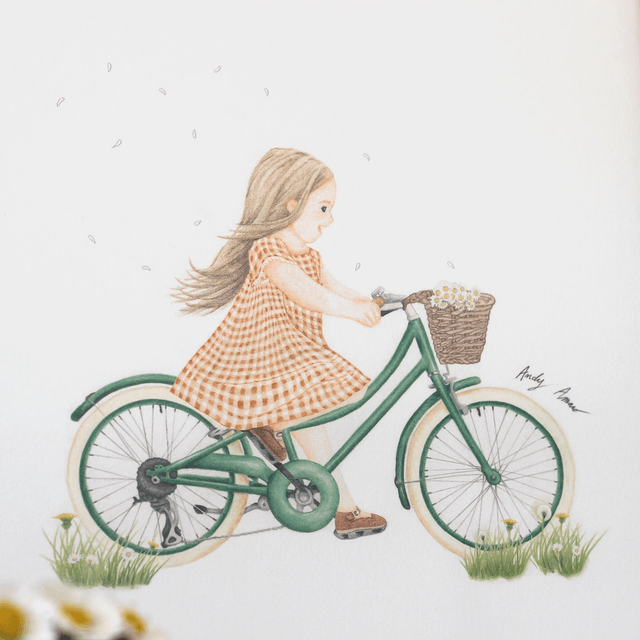 Impression d'art - Les pâquerettes à bicyclette 
