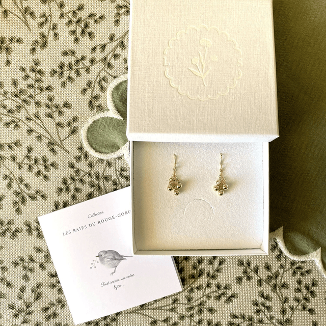 Boucles d'oreilles en gold filled - Les baies du rouge-gorge
