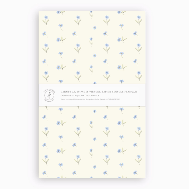 Carnet de note - Les petites fleurs bleues
