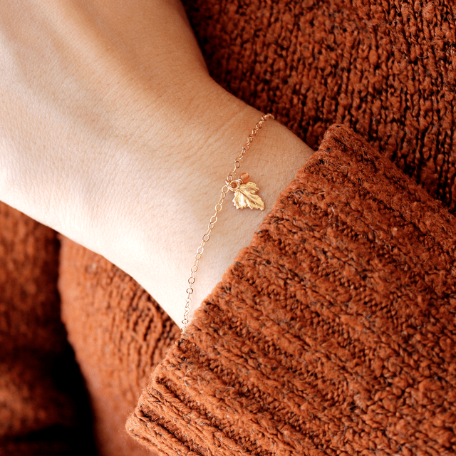Bracelet en gold filled - Les feuilles d'automne