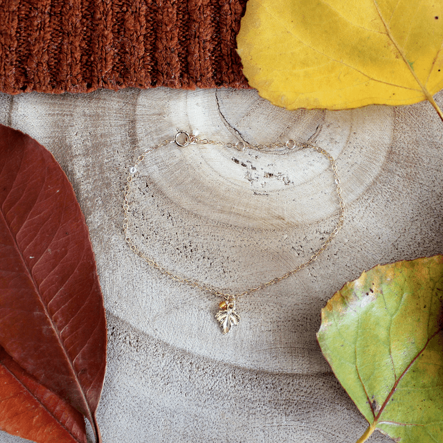 Bracelet en gold filled - Les feuilles d'automne