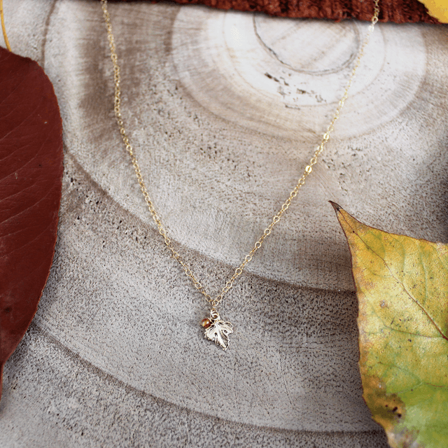 Collier en gold filled – Les feuilles d'automne 