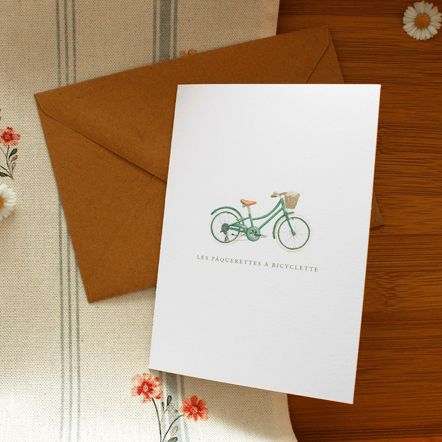 Carte postale - Les pâquerettes à bicyclette 