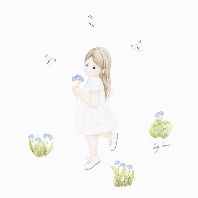 Impression d&#039;art - Les petites fleurs bleues 